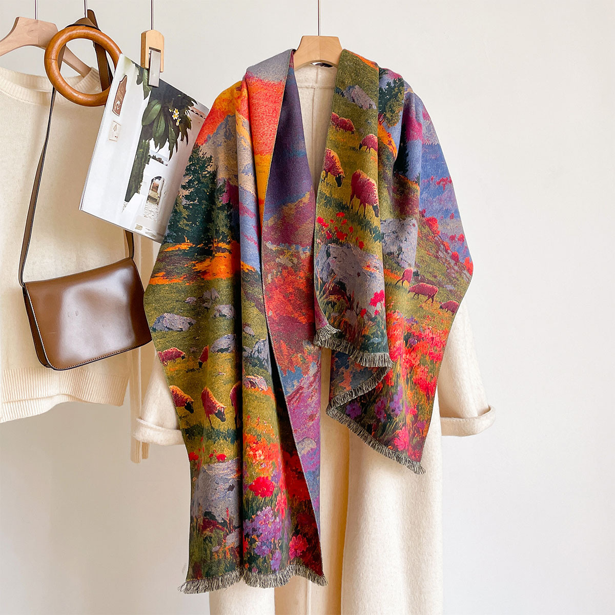 Pashmina Wrap Large - Women Imitation Cashmere Scarf Thick Warm