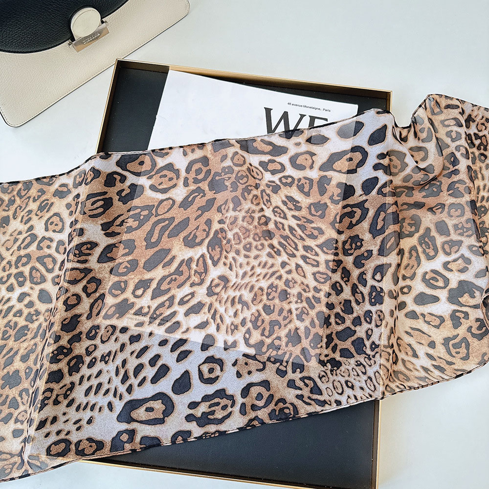 Leopard Small Long Silk Scarf  - огляд і ціна Silk Tie Striped