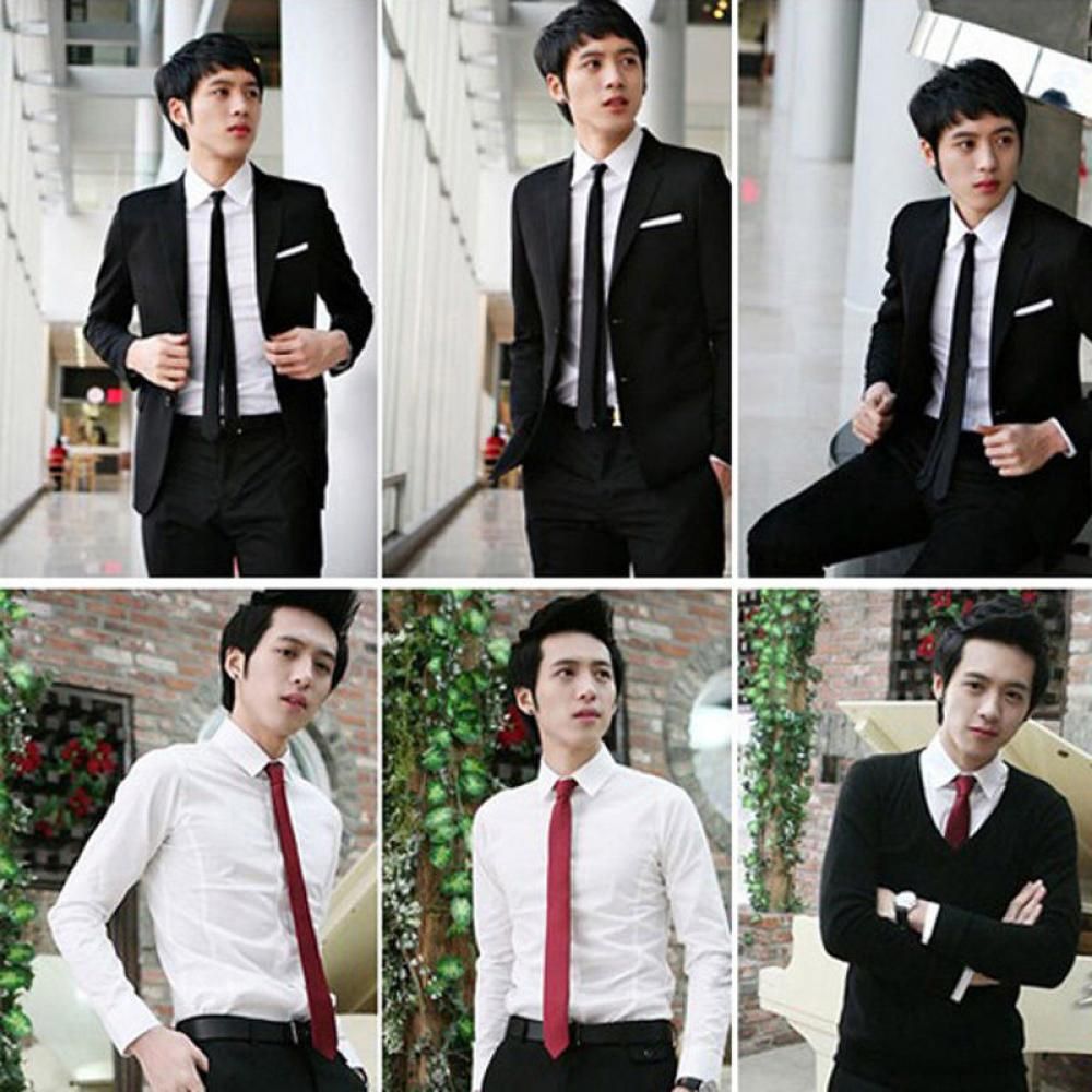 Casual Skinny Neck Solid Tie w - огляд і ціна Skinny Tie Men