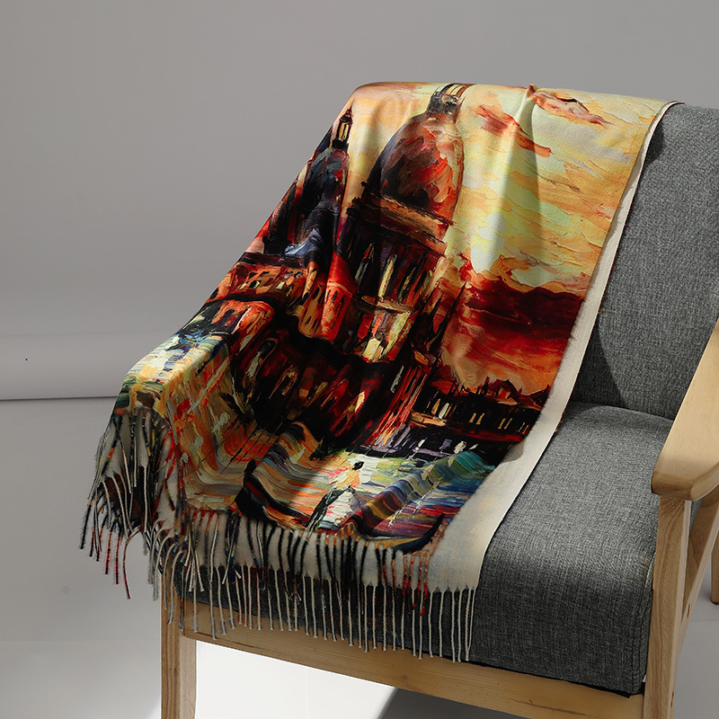 Luxury Brand Oil Painting Cash - огляд і ціна Muffler Men Wool