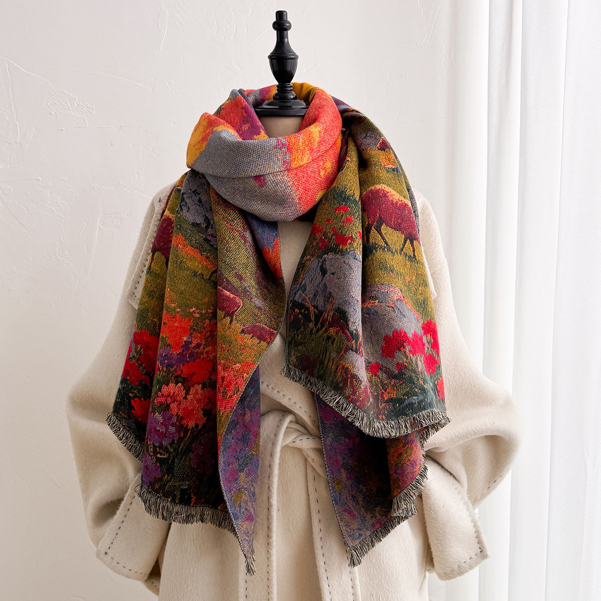 Women Imitation Cashmere Scarf - огляд і ціна Pashmina Wrap Large